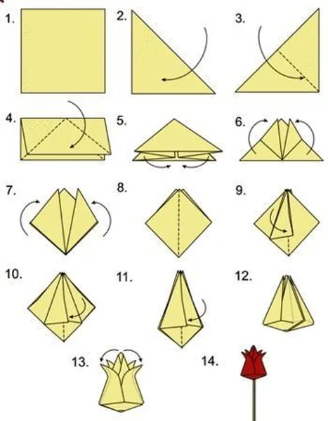 Các bước gấp hoa hồng giấy