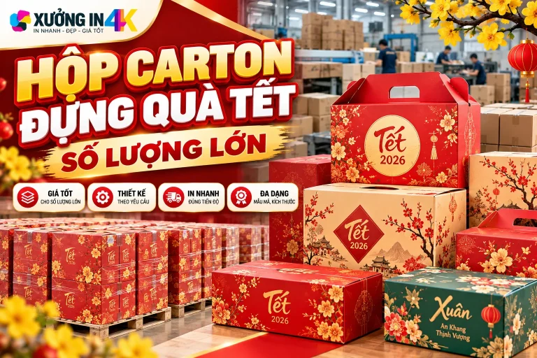 Hộp carton đựng quà Tết số lượng lớn: Xu hướng xanh 2026