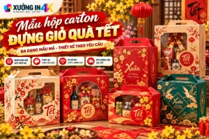 Mẫu hộp carton đựng giỏ quà Tết: Chọn đúng, dùng hiệu quả