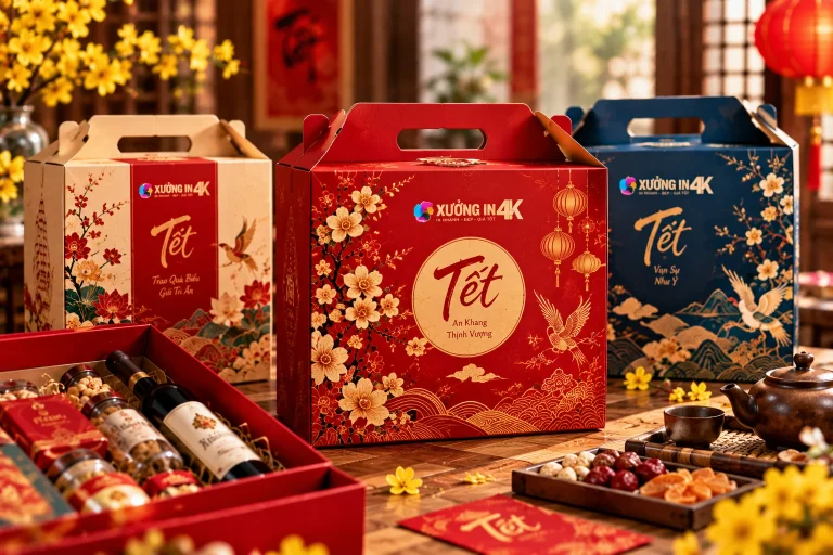 Mẫu hộp carton đựng quà biếu Tết: cách chọn và sản xuất