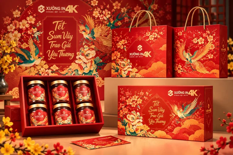 Mẫu hộp carton đựng quà Tết có quai xách: cách chọn phù hợp