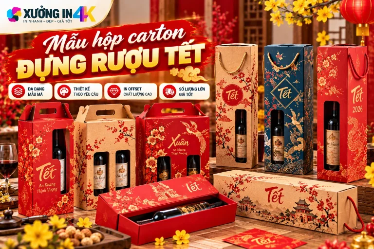 Mẫu hộp carton đựng rượu Tết: Chọn sao cho đẹp và chắc?
