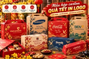 Mẫu hộp carton quà Tết in logo: chọn và sản xuất hiệu quả