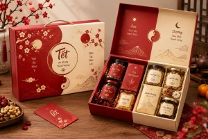 Mẫu hộp quà Tết âm dương giá rẻ, sang trọng tại xưởng
